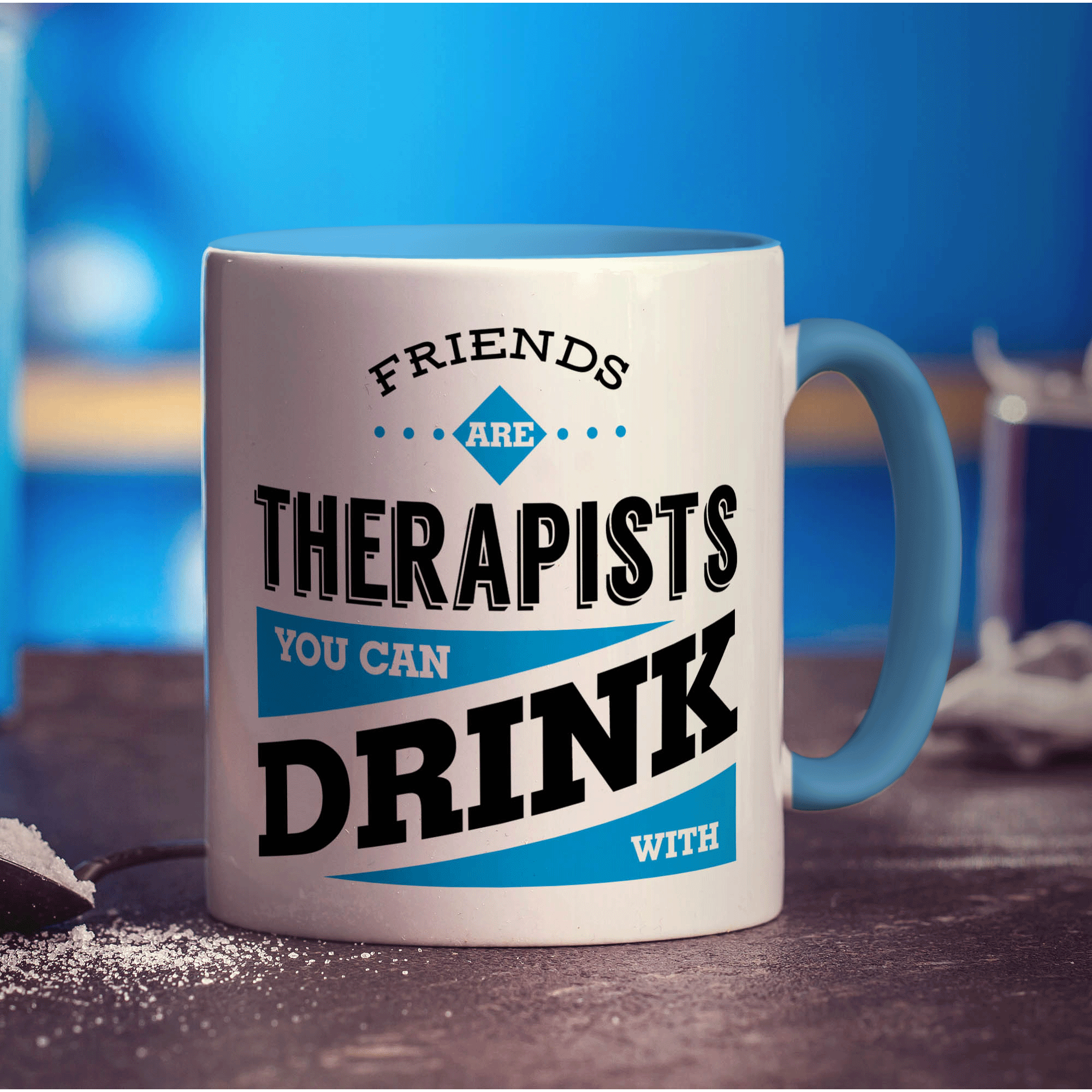 Friends Are Therapists You Can Drink With Mug - Standard 330ml (11oz) / Blue