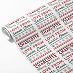 From Santa Pattern Name Wrapping Paper