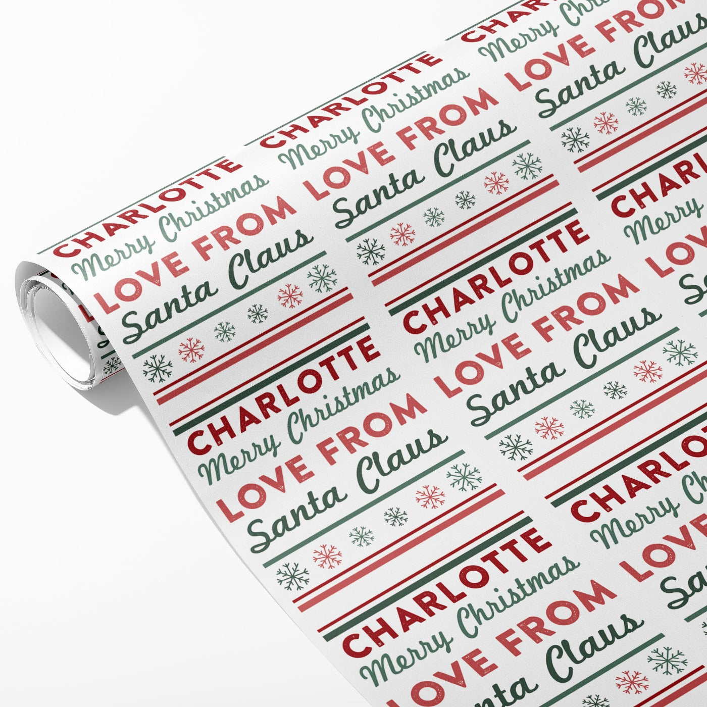 From Santa Pattern Name Wrapping Paper