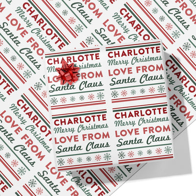 From Santa Text Pattern Wrapping Paper