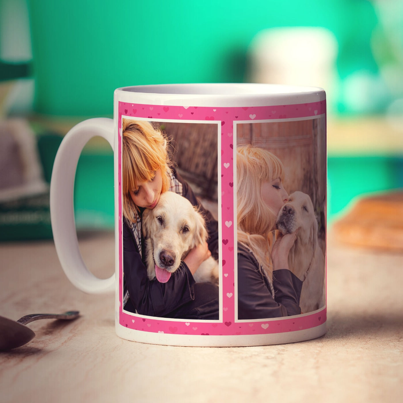 4 Photo Heart Mug