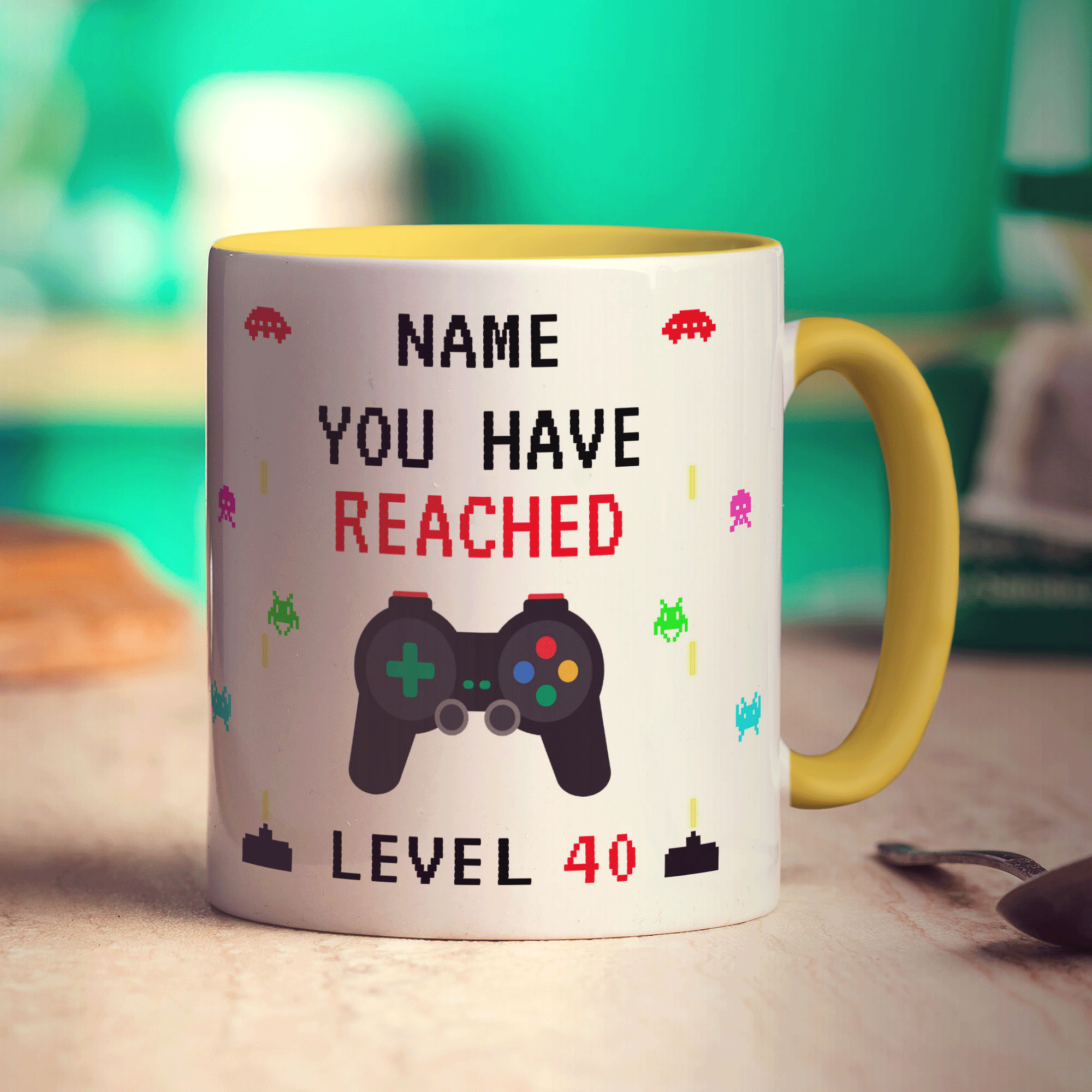 Gamer 40th Birthday Mug - Standard 330ml (11oz) / Yellow