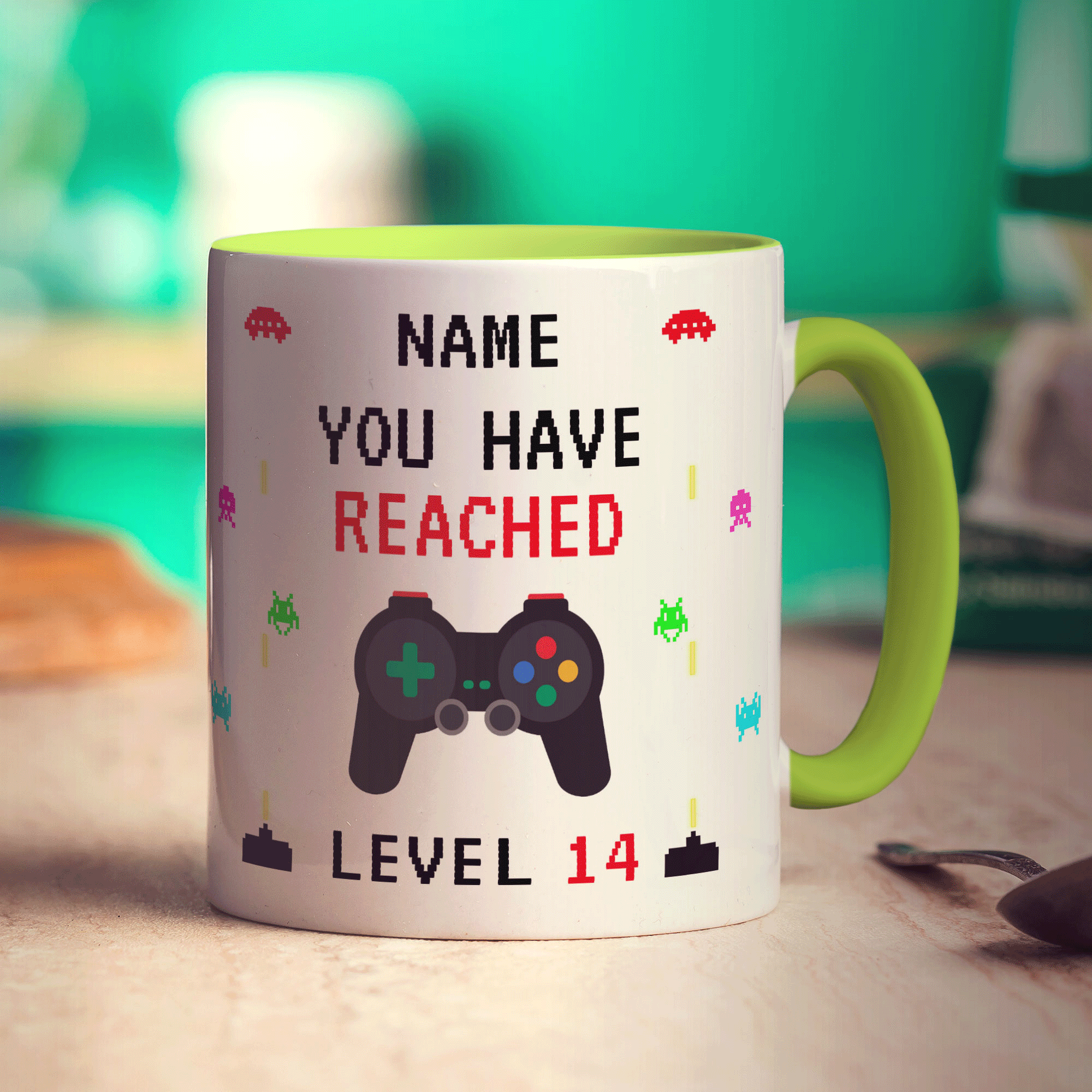 Gamer 14th Birthday Mug - Standard 330ml (11oz) / Green