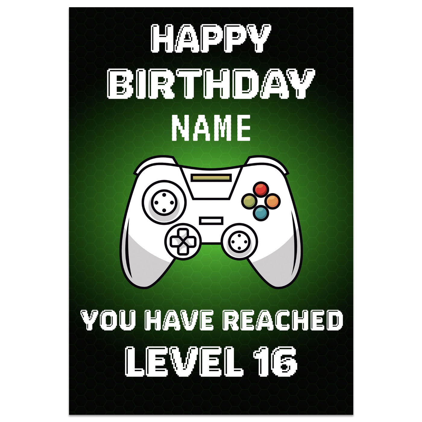 Gaming Controller 16th Birthday Card