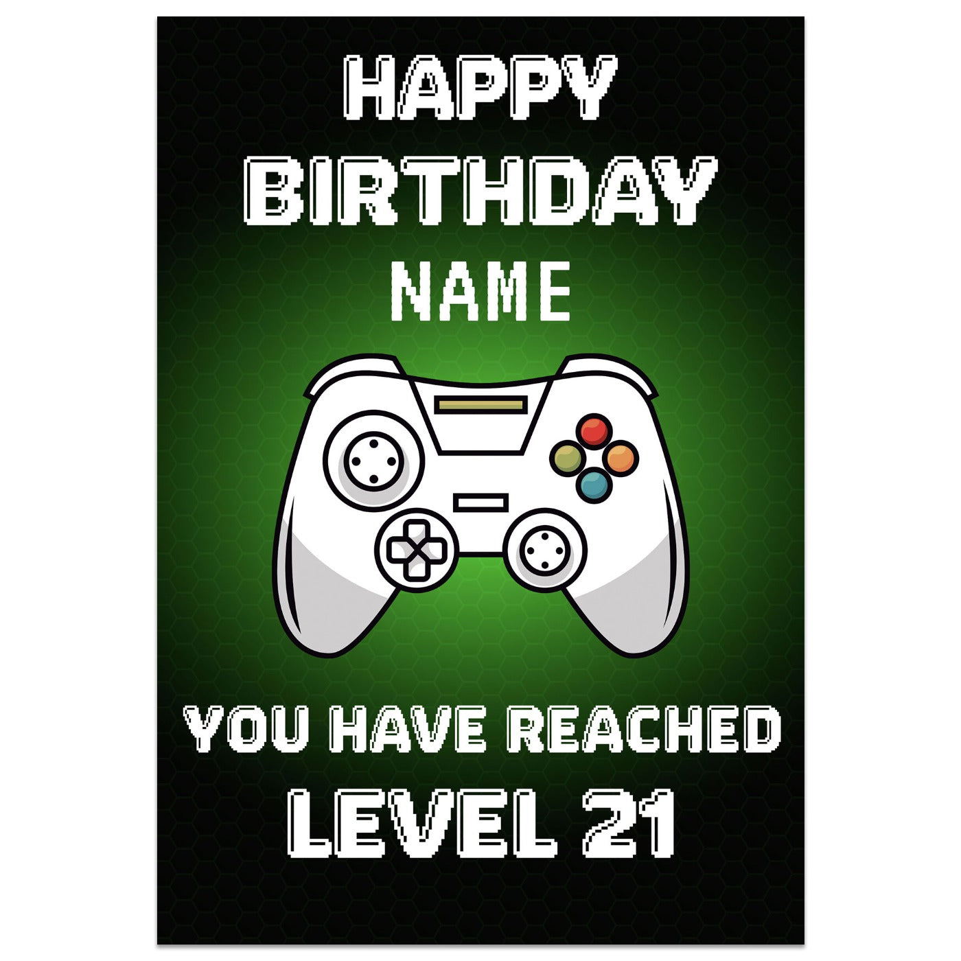 Gaming Controller 21st Birthday Card