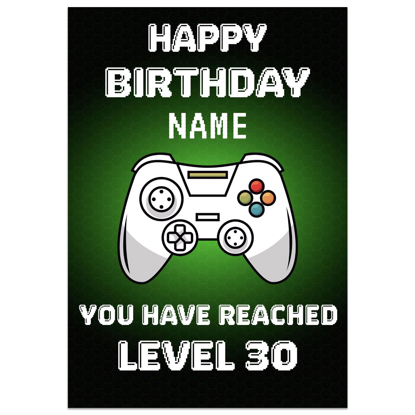 Gaming Controller 30th Birthday Card