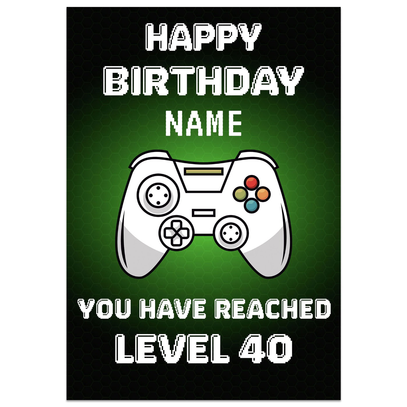 Gaming Controller 40th Birthday Card