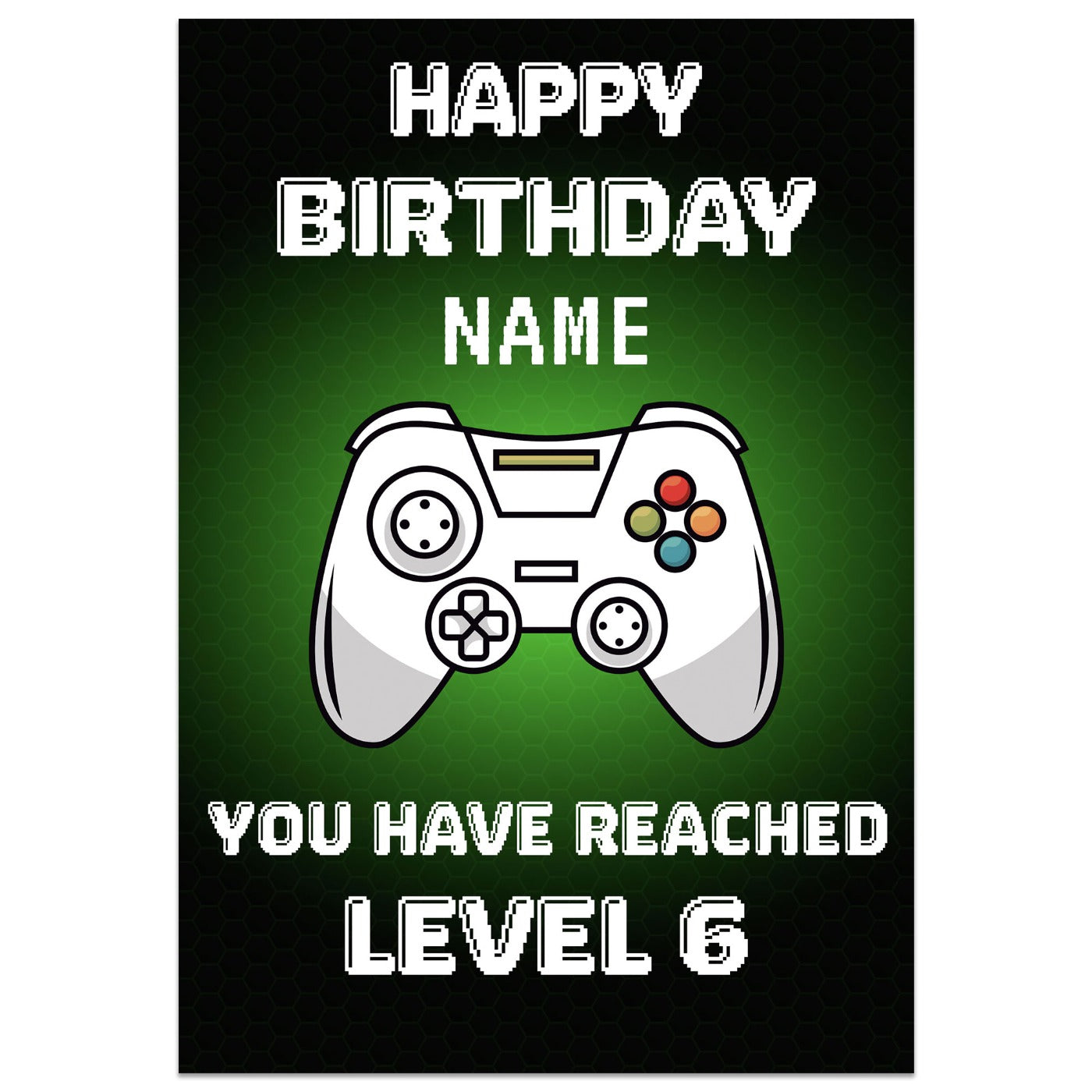 Gaming Controller 6th Birthday Card
