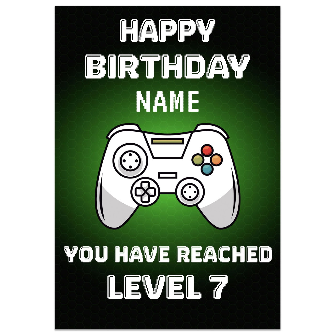 Gaming Controller 7th Birthday Card