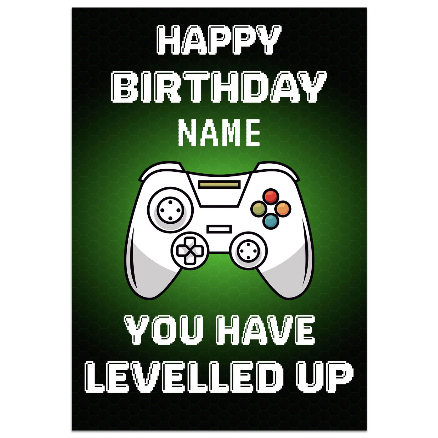 Gaming Controller Levelled Up Birthday Card