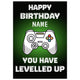 Gaming Controller Levelled Up Birthday Card - Standard (A5)