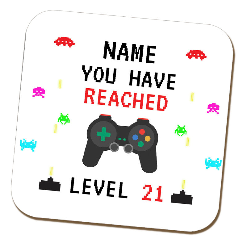 Gamer 21st Birthday Name Coaster