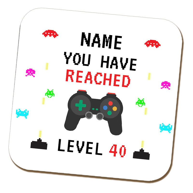 Gamer 40th Birthday Name Coaster