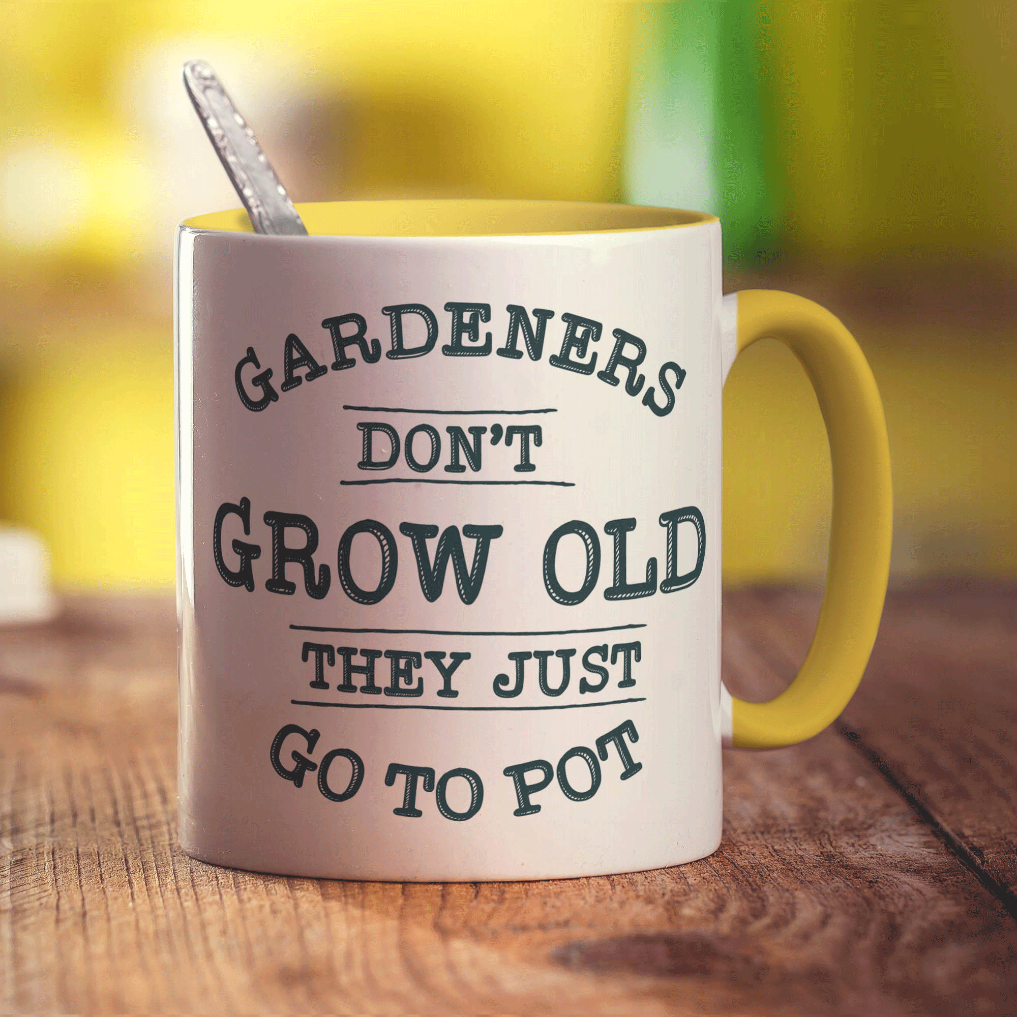 Gardeners Don't Grow Old They Just Go To Pot Mug - Standard 330ml (11oz) / Yellow