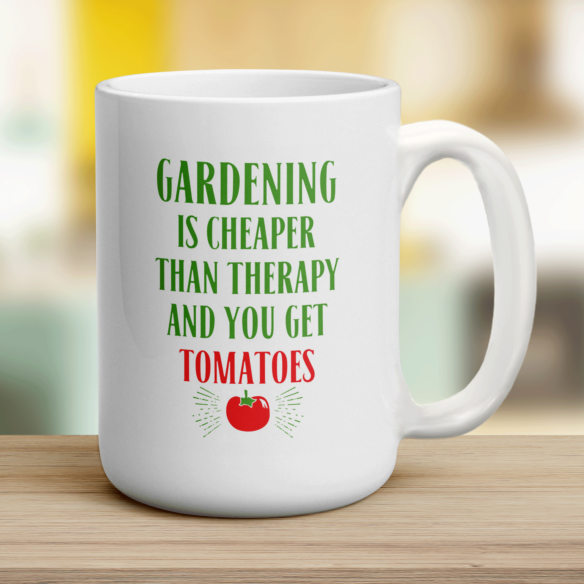 Gardening is Cheaper Than Therapy And You Get Tomatoes Mug - Jumbo 440ml (15oz) / White