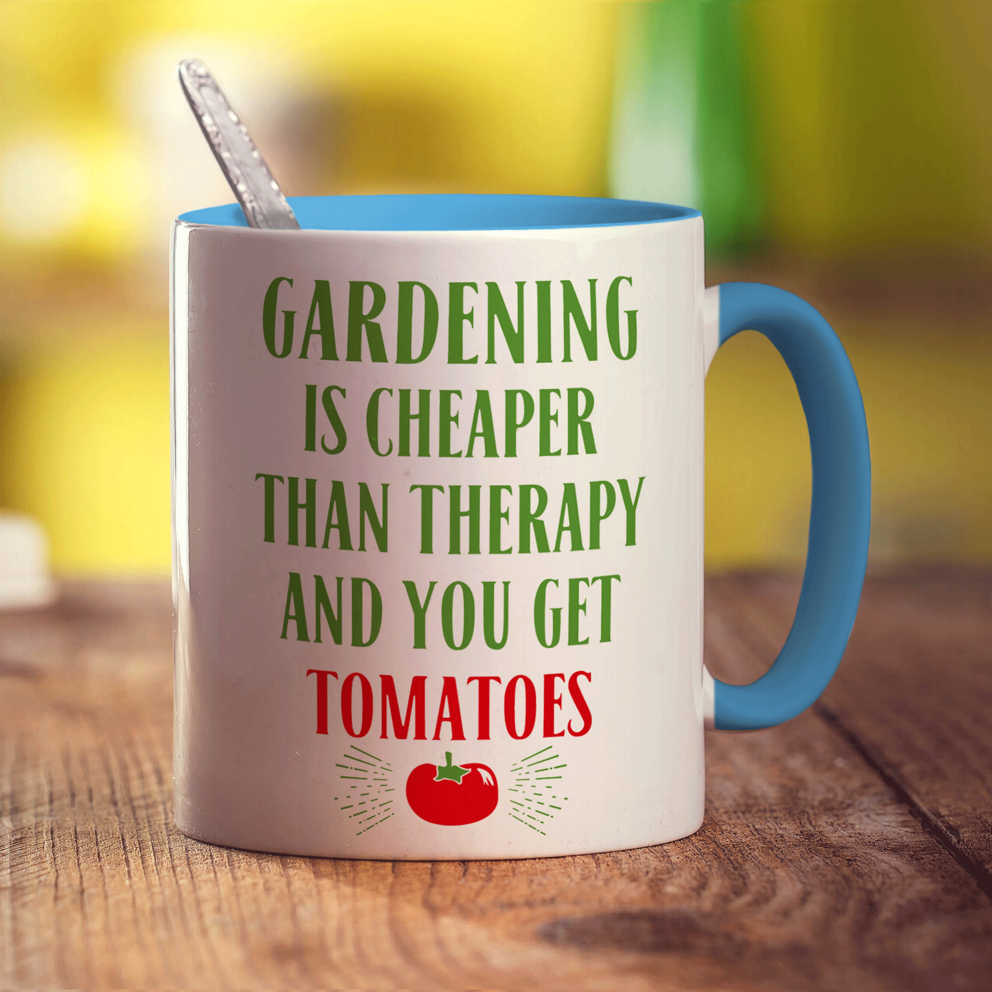 Gardening is Cheaper Than Therapy And You Get Tomatoes Mug - Standard 330ml (11oz) / Blue