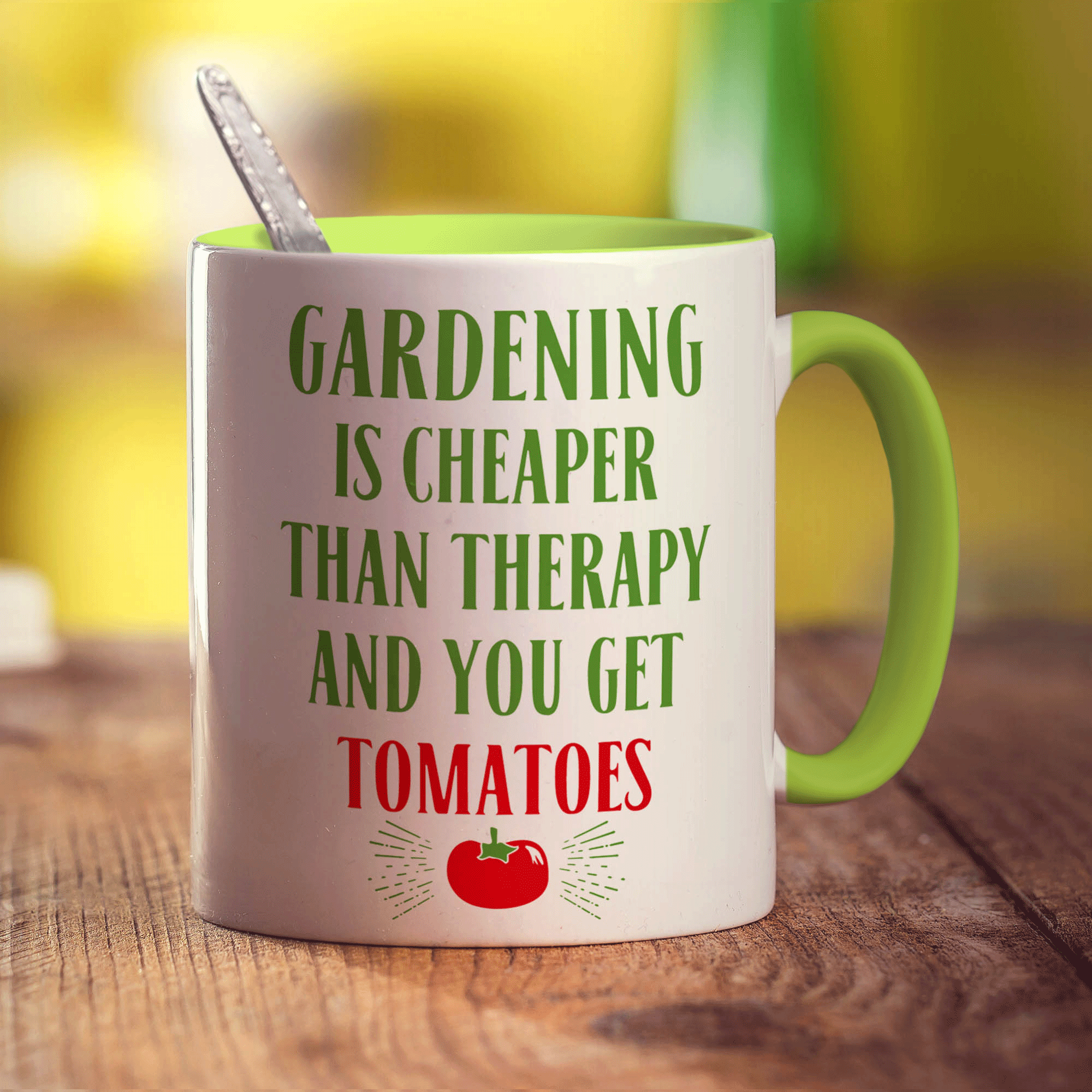 Gardening is Cheaper Than Therapy And You Get Tomatoes Mug - Standard 330ml (11oz) / Green