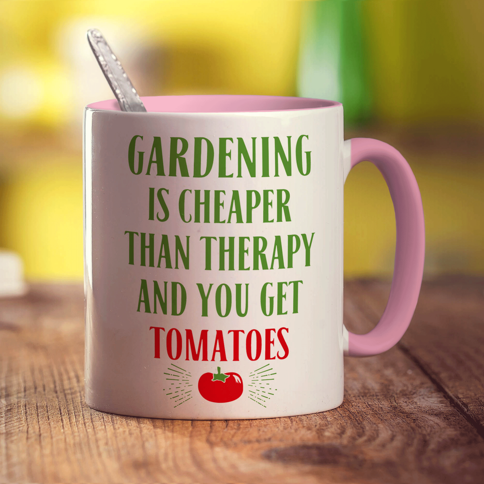 Gardening is Cheaper Than Therapy And You Get Tomatoes Mug - Standard 330ml (11oz) / Pink