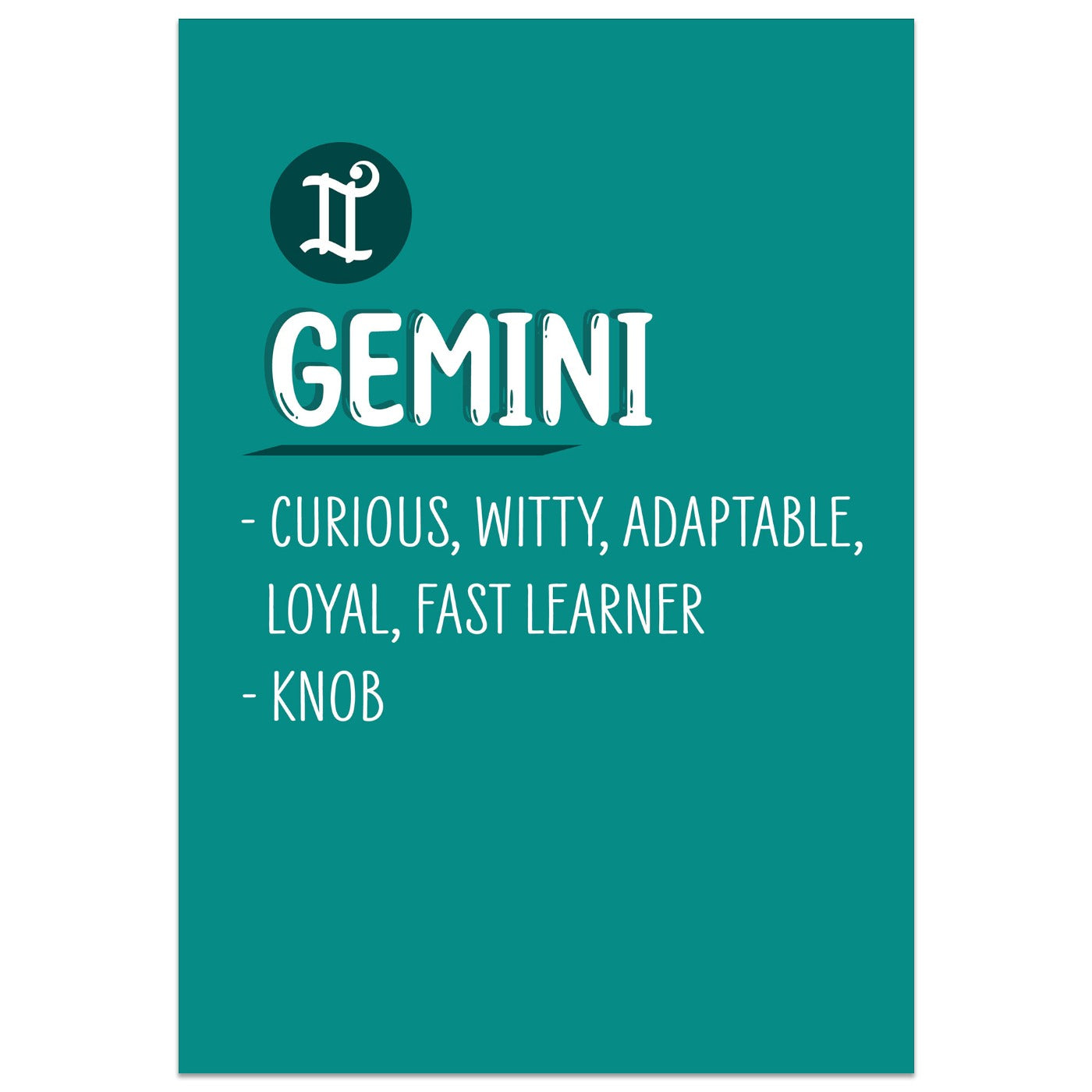 Gemini Definition Birthday Card