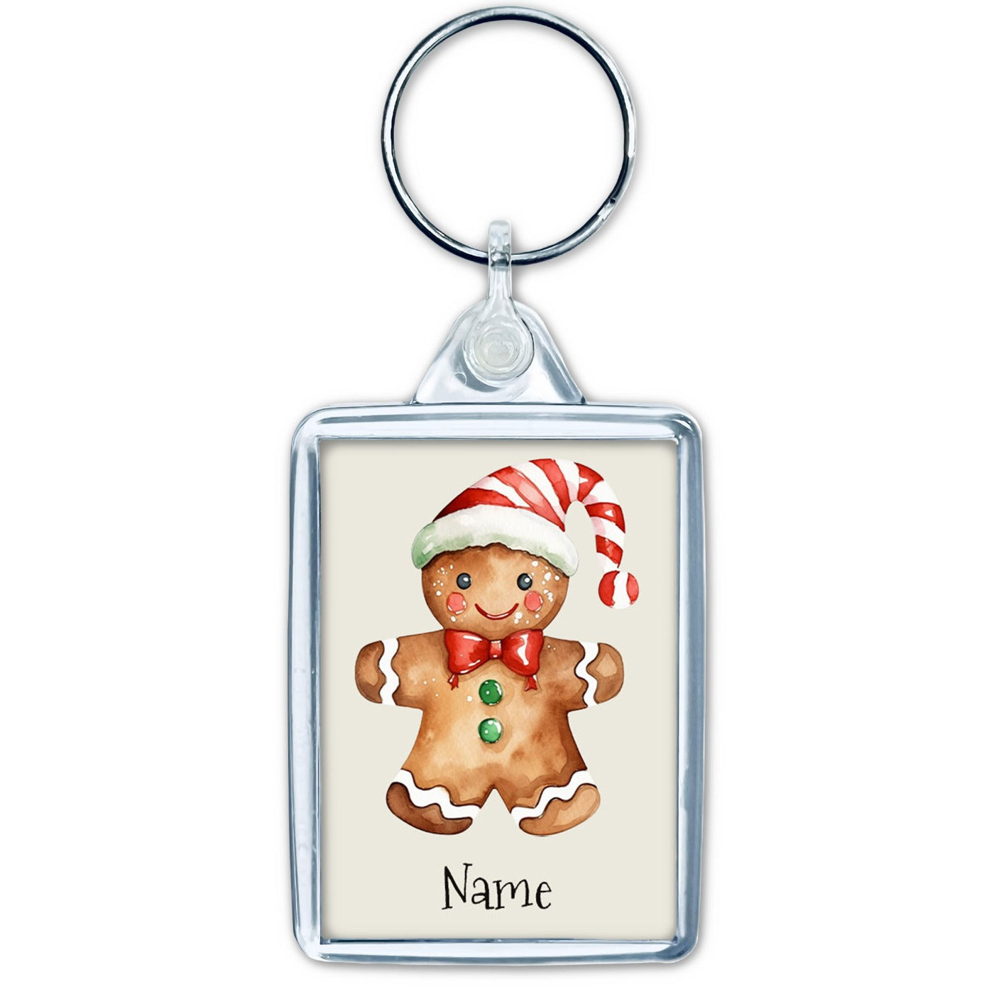 Gingerbread Man Name Keyring