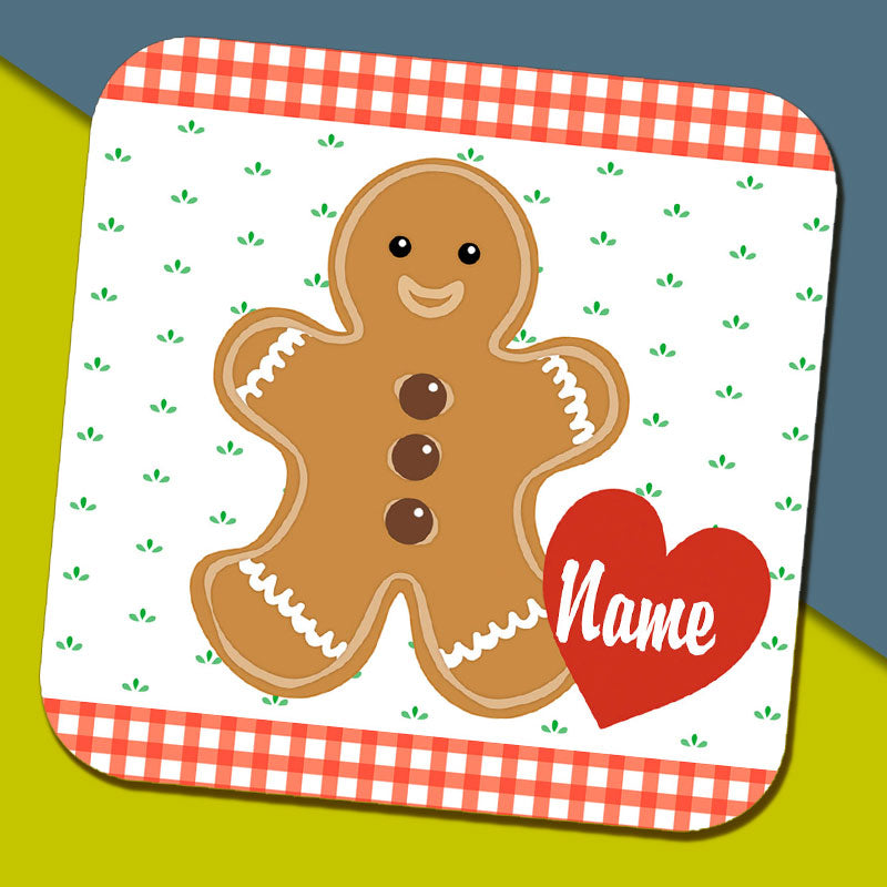 Gingerbread Man Personalised Coaster
