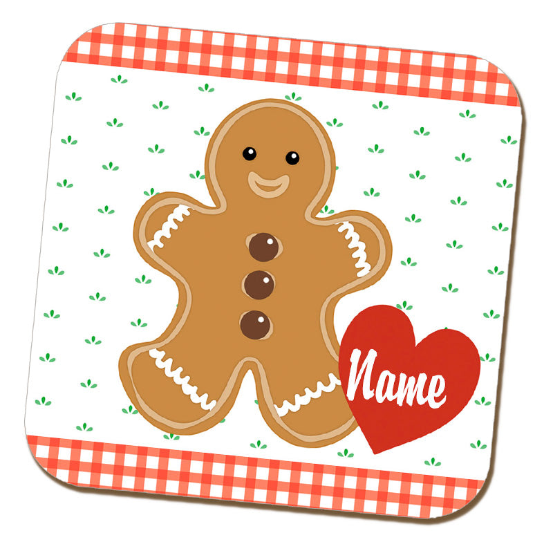 Gingerbread Man Personalised Coaster