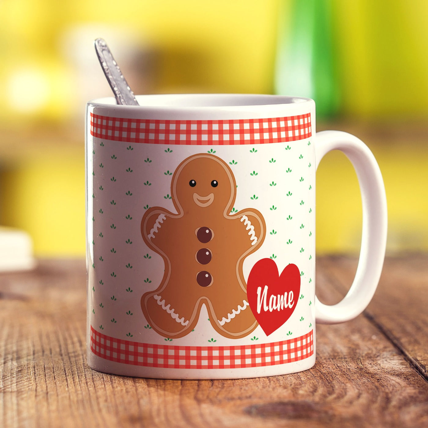 Gingerbread Man Personalised Mug - Standard 330ml (11oz) / White