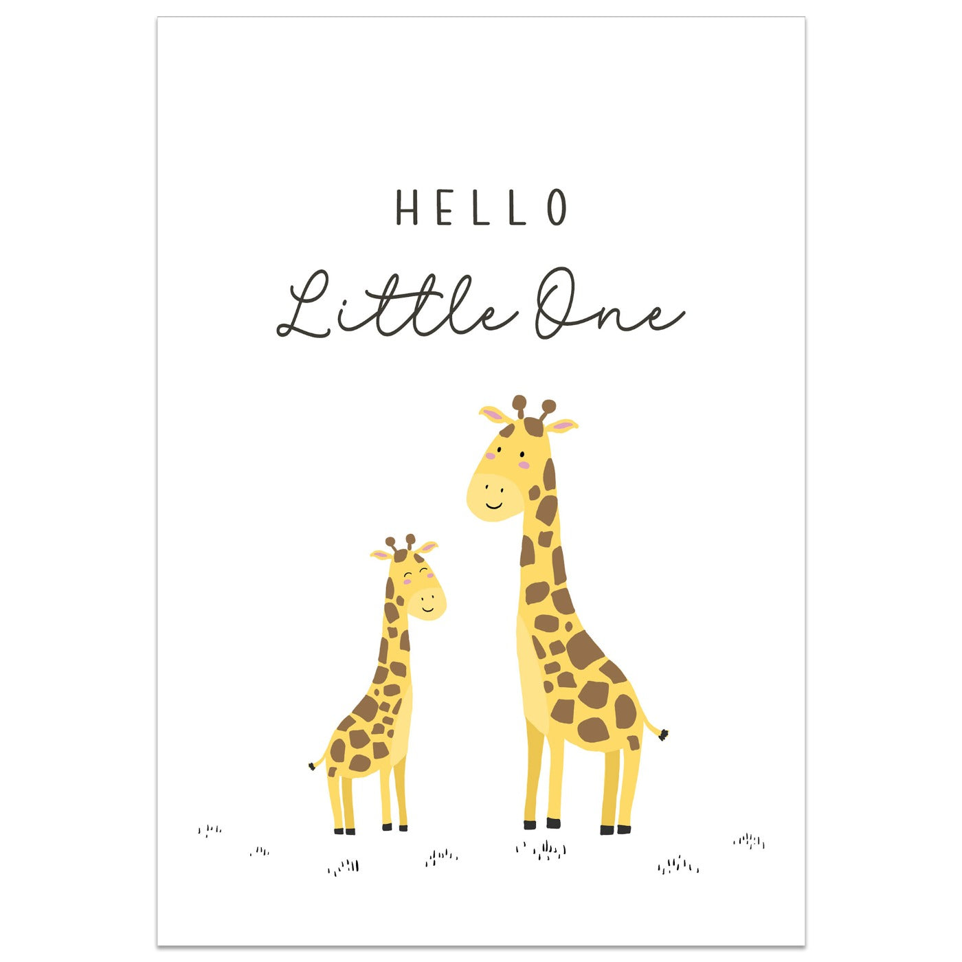 Hello Little One Giraffe Card
