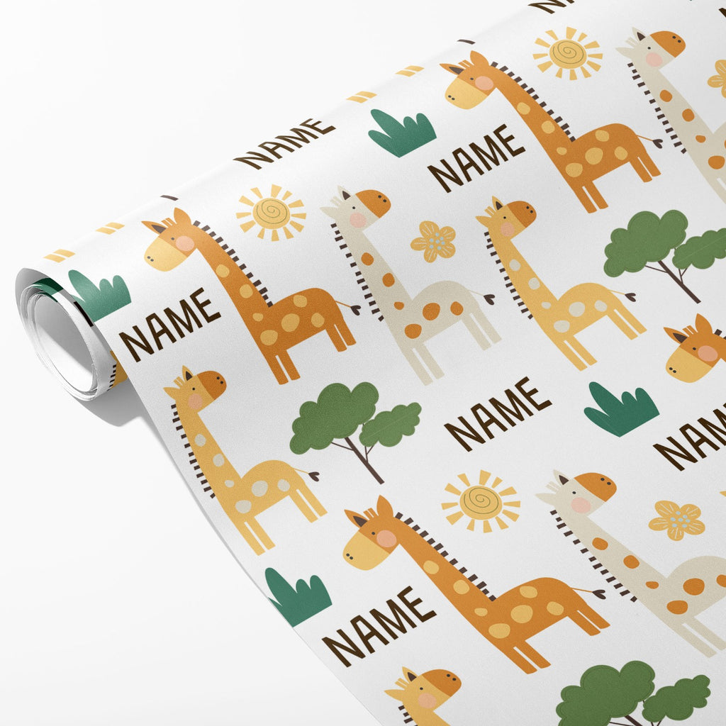 Giraffe Name Wrapping Paper