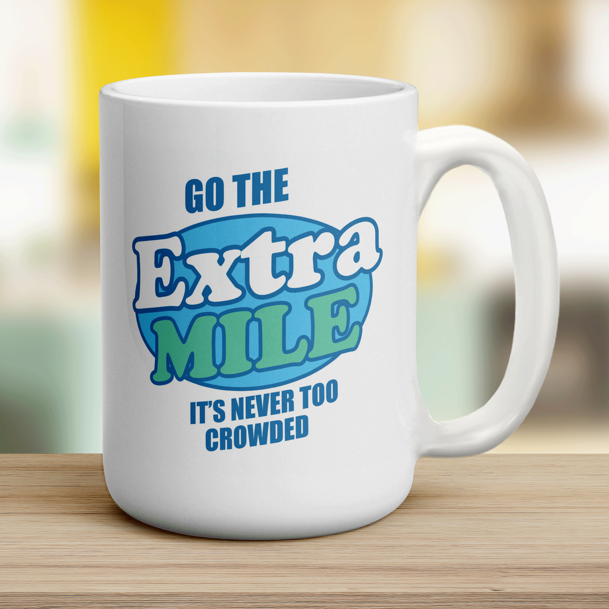 Go The Extra Mile It's Never Too Crowded Mug - Jumbo 440ml (15oz) / White