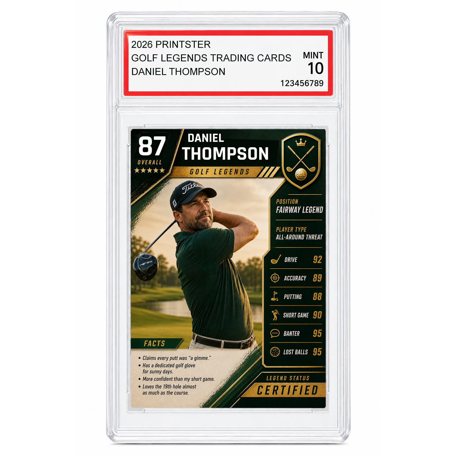 Golf Legend Custom Trading Card