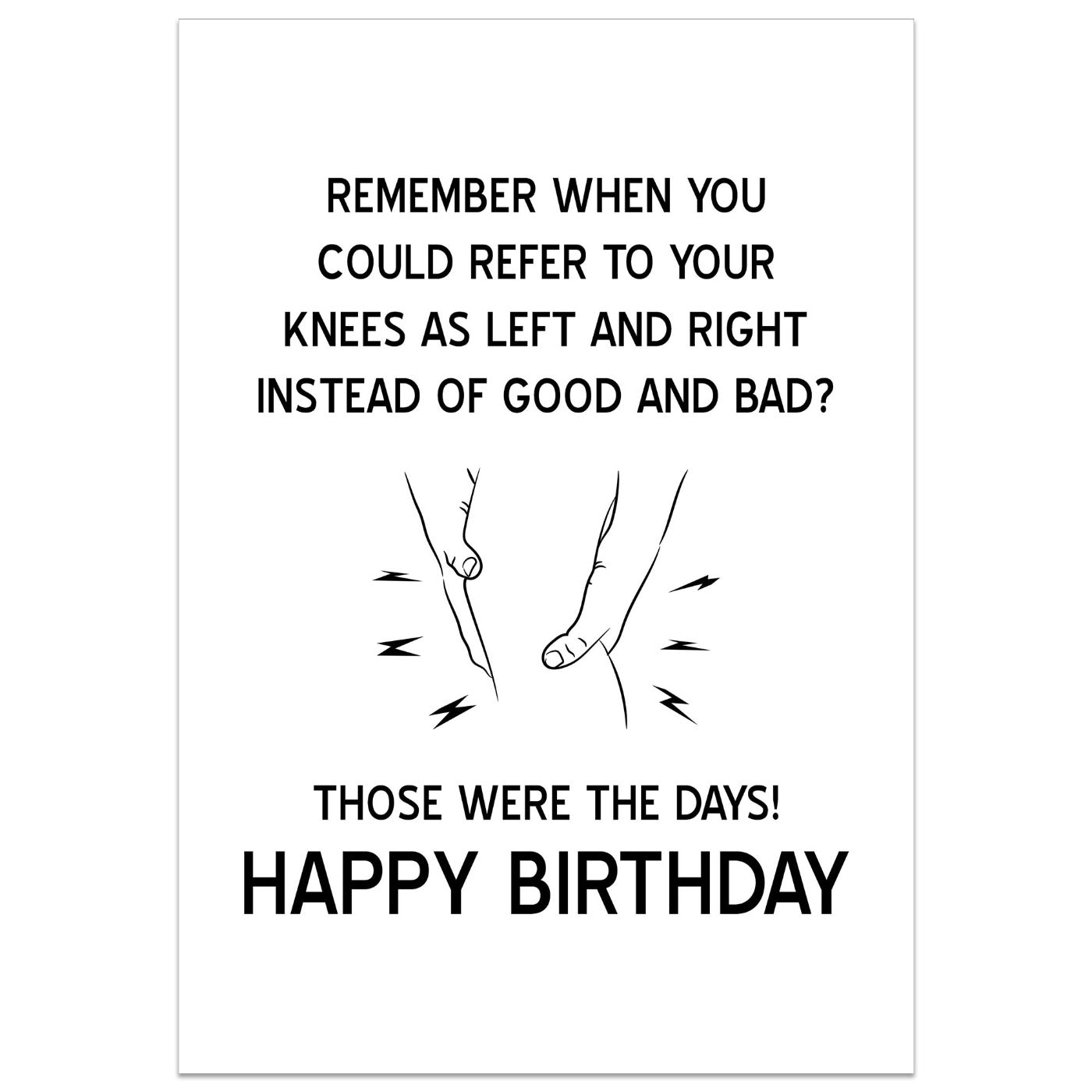 Good and Bad Knees Card