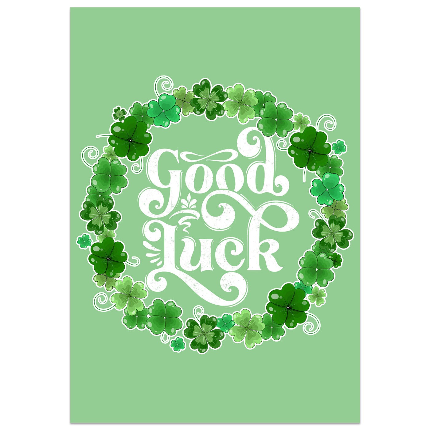Good Luck Wreath Card