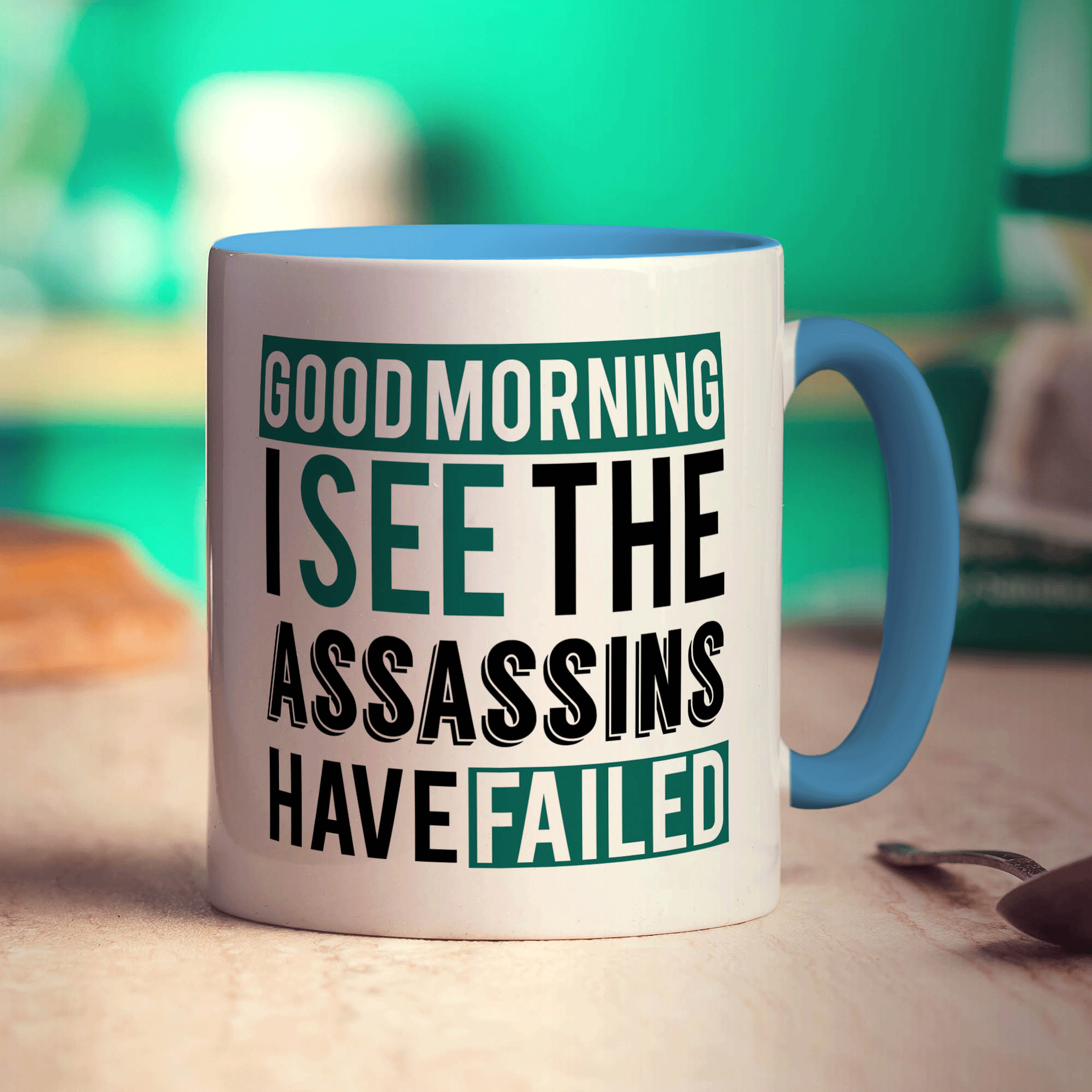 Good Morning, I See The Assassins Have Failed Mug - Standard 330ml (11oz) / Blue
