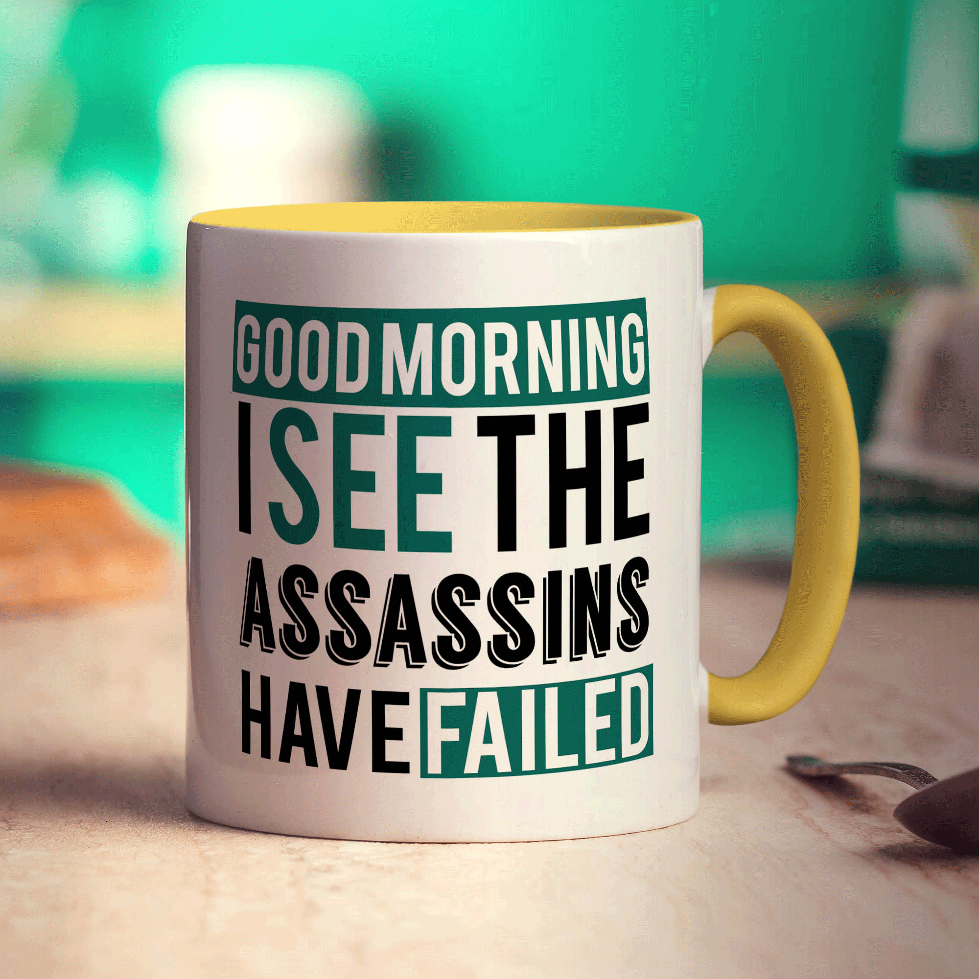 Good Morning, I See The Assassins Have Failed Mug - Standard 330ml (11oz) / Yellow