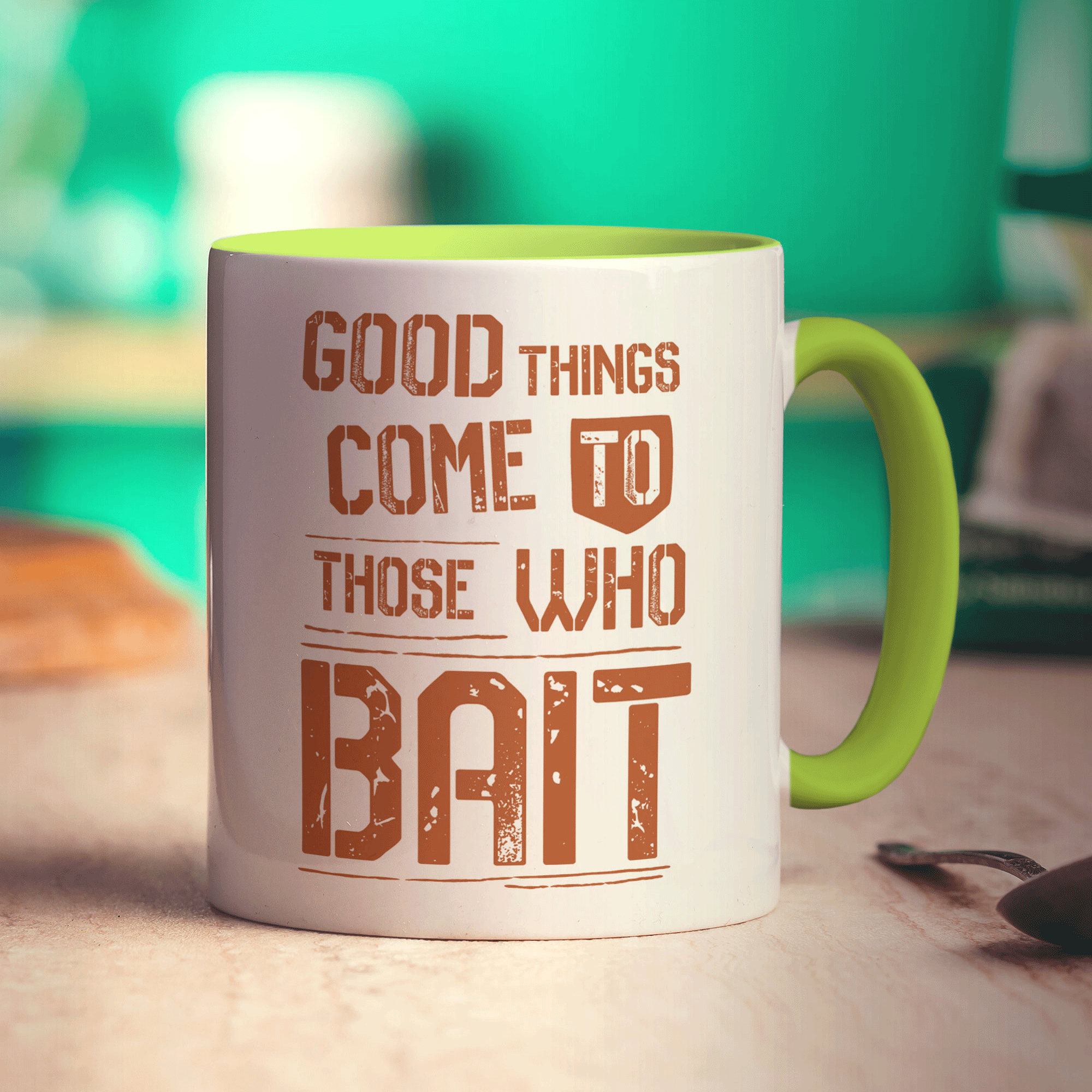 Good Things Come to Those Who Bait Mug - Standard 330ml (11oz) / Green