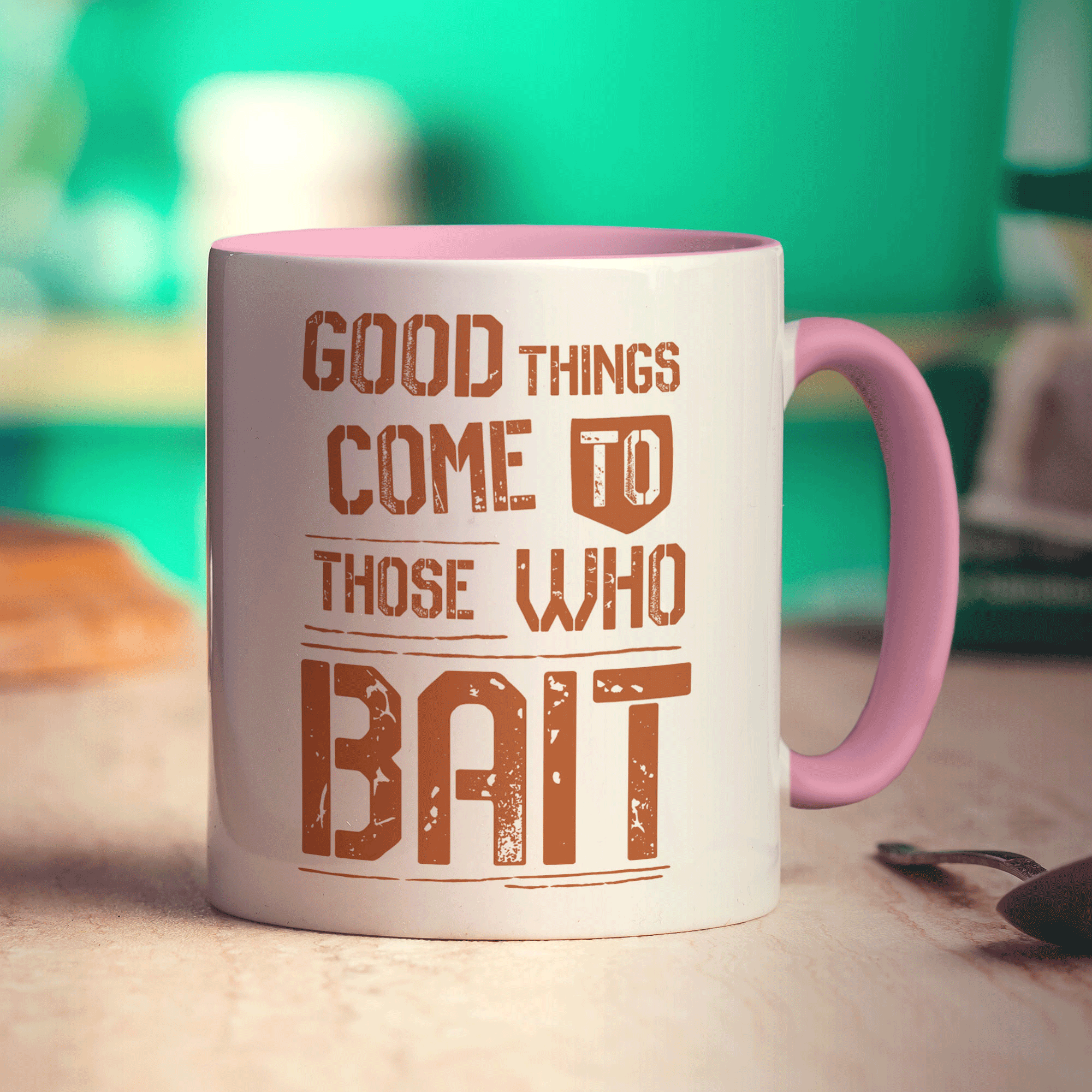 Good Things Come to Those Who Bait Mug - Standard 330ml (11oz) / Pink