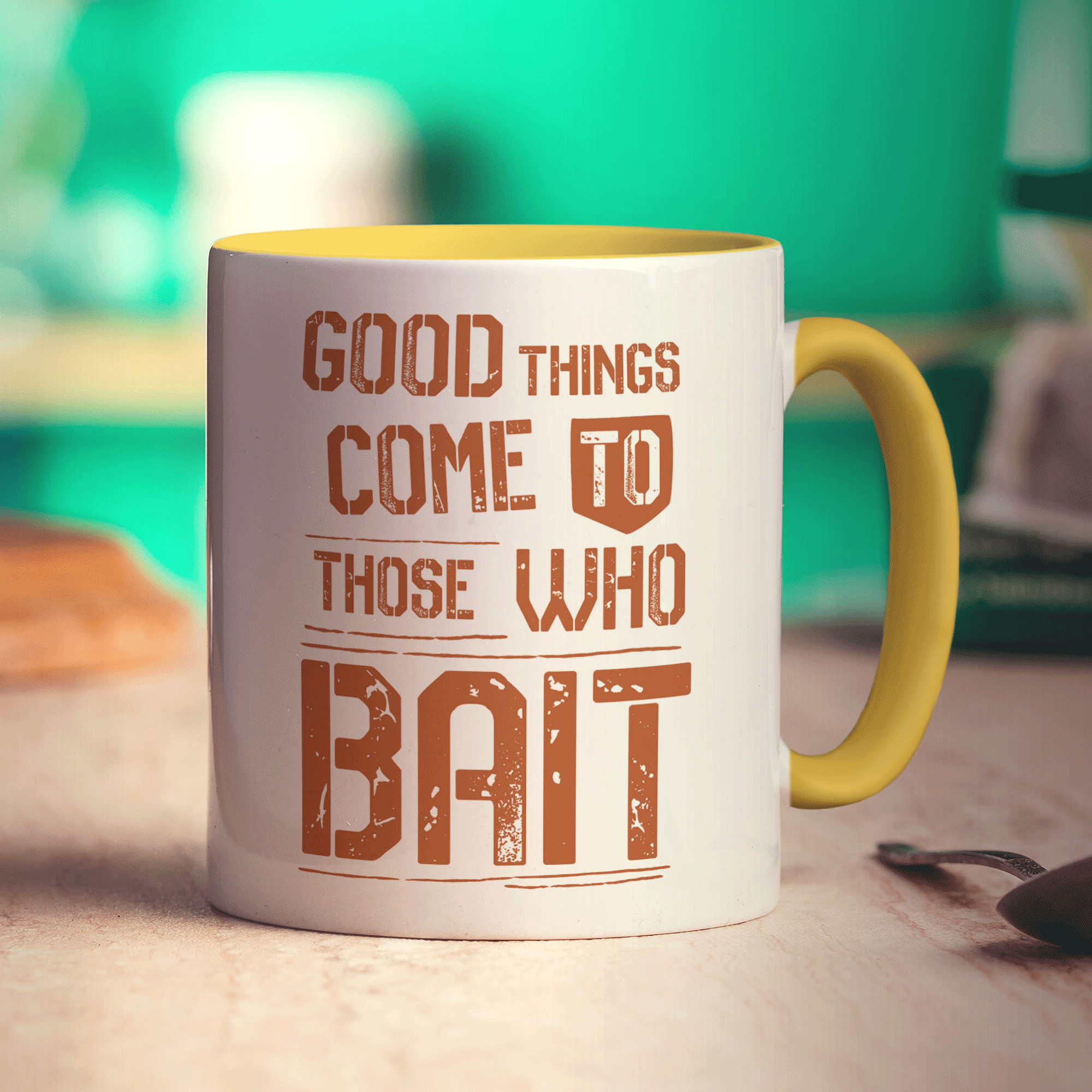 Good Things Come to Those Who Bait Mug - Standard 330ml (11oz) / Yellow