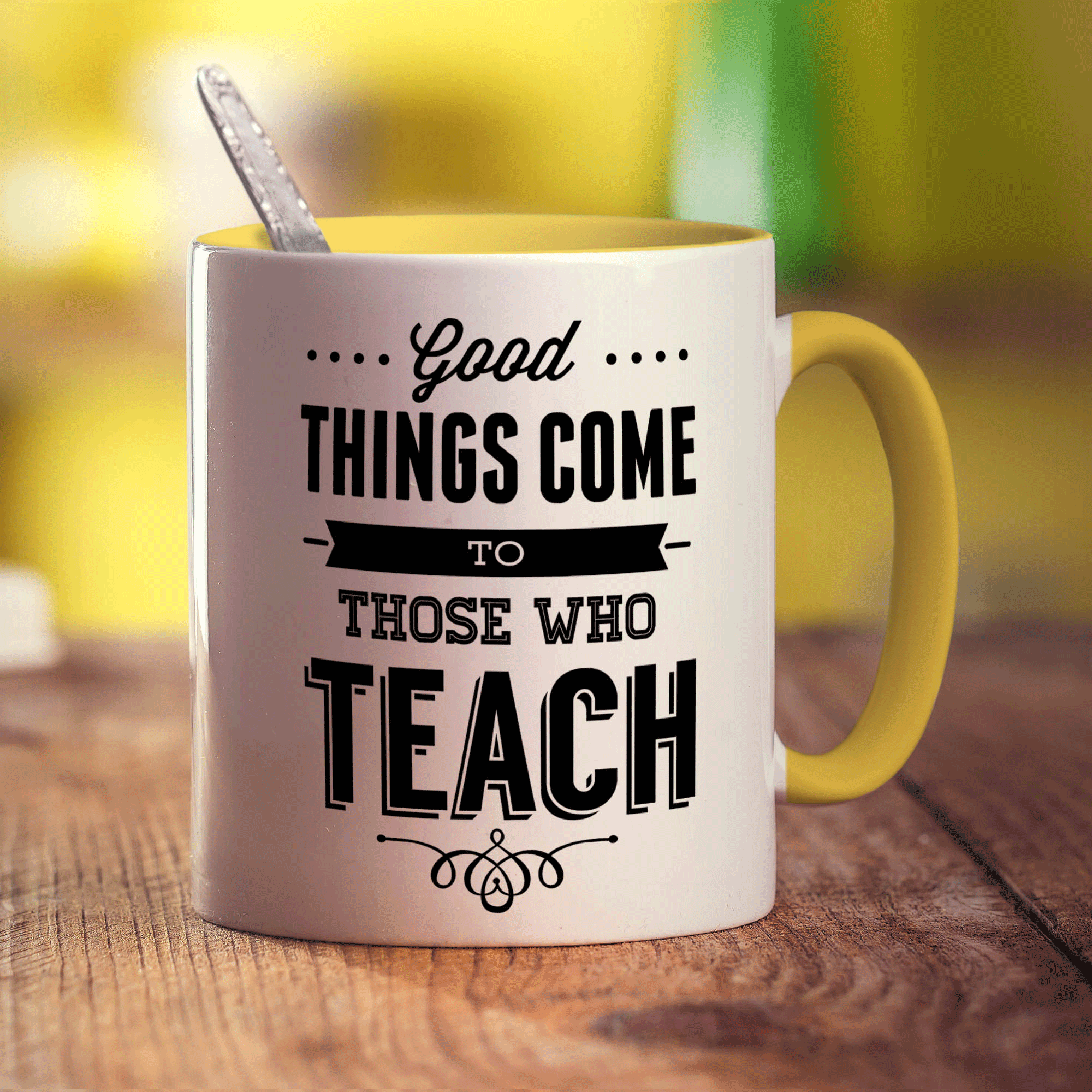 Good Things Come to Those Who Teach Mug - Standard 330ml (11oz) / Yellow