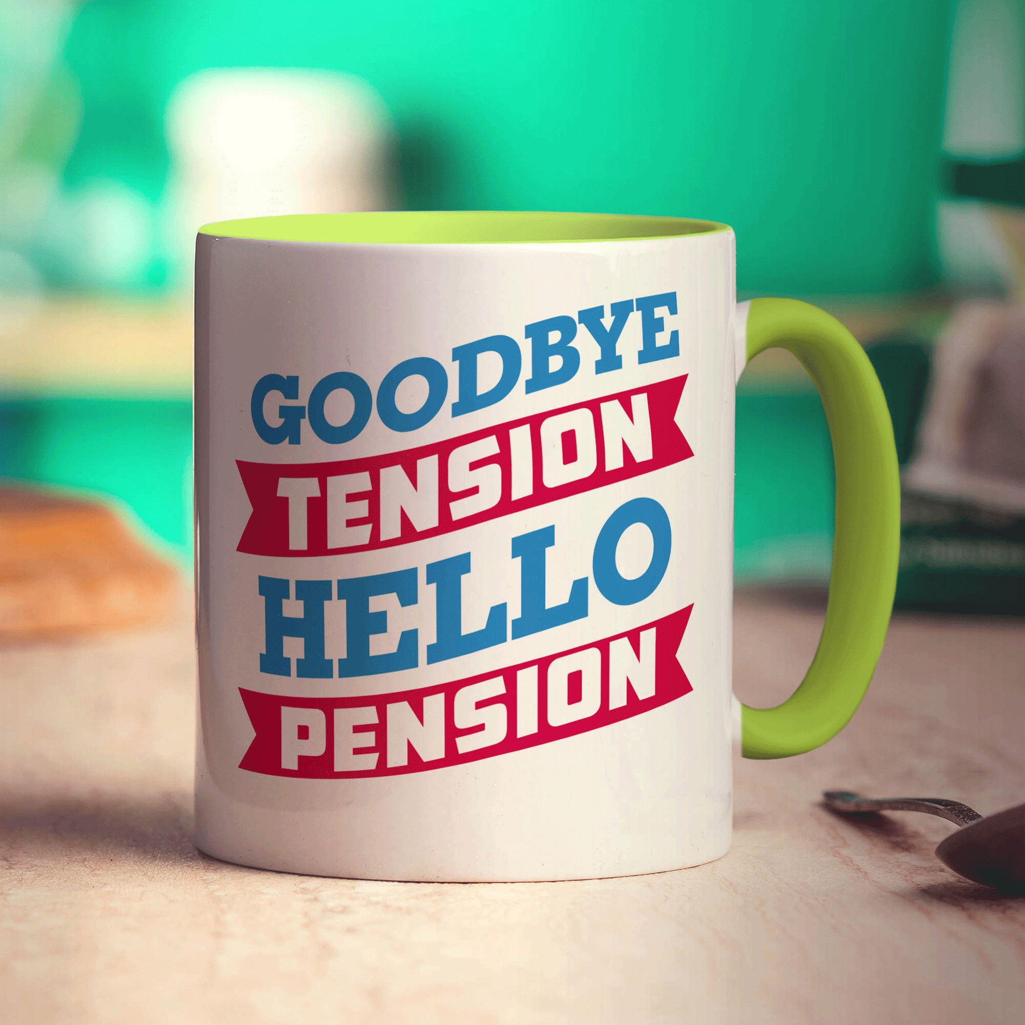 Goodbye Tension, Hello Pension Mug