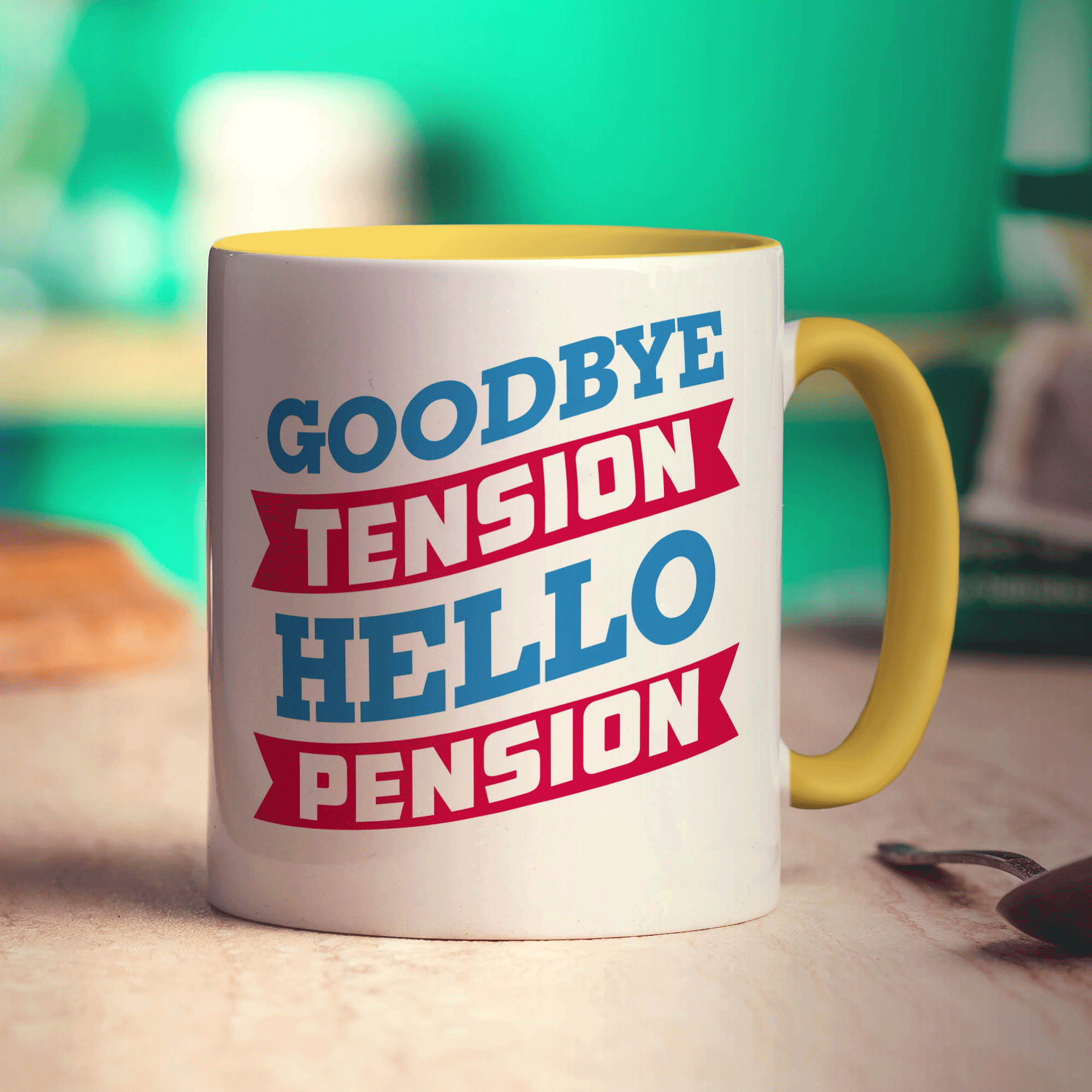 Goodbye Tension, Hello Pension Mug