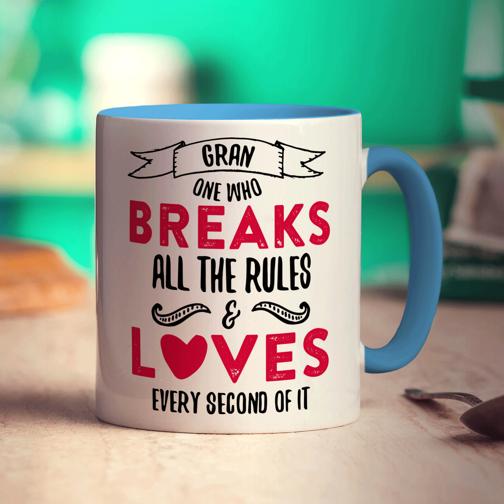 Gran One Who Breaks All The Rules & Loves Every Second Of It Mug - Standard 330ml (11oz) / Blue