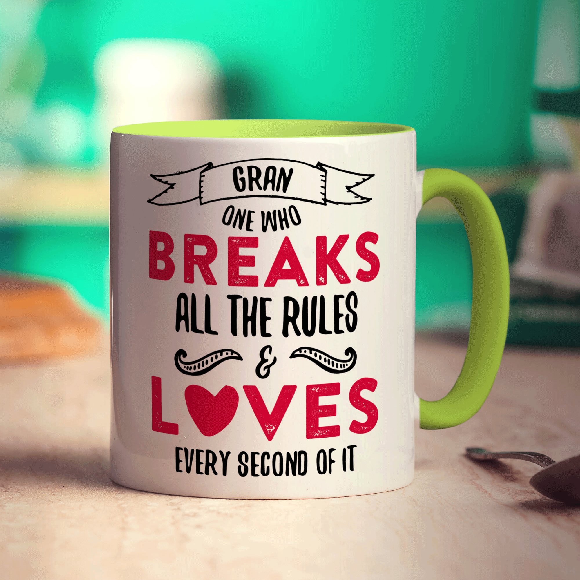 Gran One Who Breaks All The Rules & Loves Every Second Of It Mug - Standard 330ml (11oz) / Green