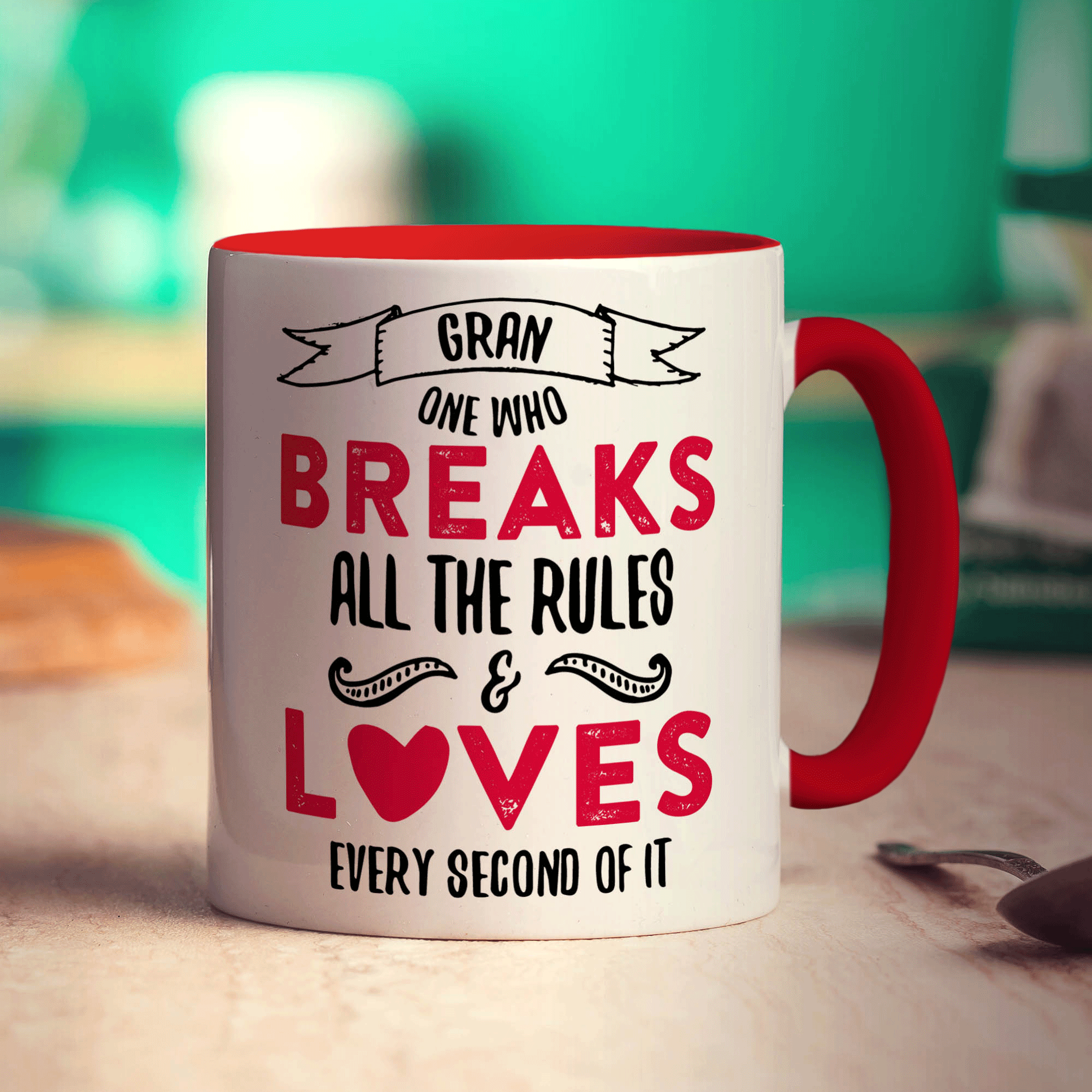 Gran One Who Breaks All The Rules & Loves Every Second Of It Mug - Standard 330ml (11oz) / Red