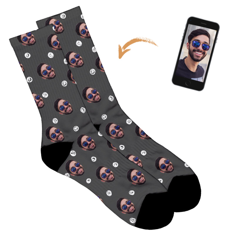 Dotty Personalised Socks - Graphite Grey / Mens: 9-11 UK / 10-12 US