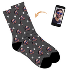 Dotty Personalised Socks - Graphite Grey / Mens: 9-11 UK / 10-12 US