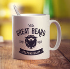 With Great Beard Comes Great Responsibility Mug - Standard 330ml (11oz) / White