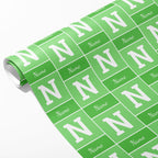 Green Colour Name and Initial Wrapping Paper