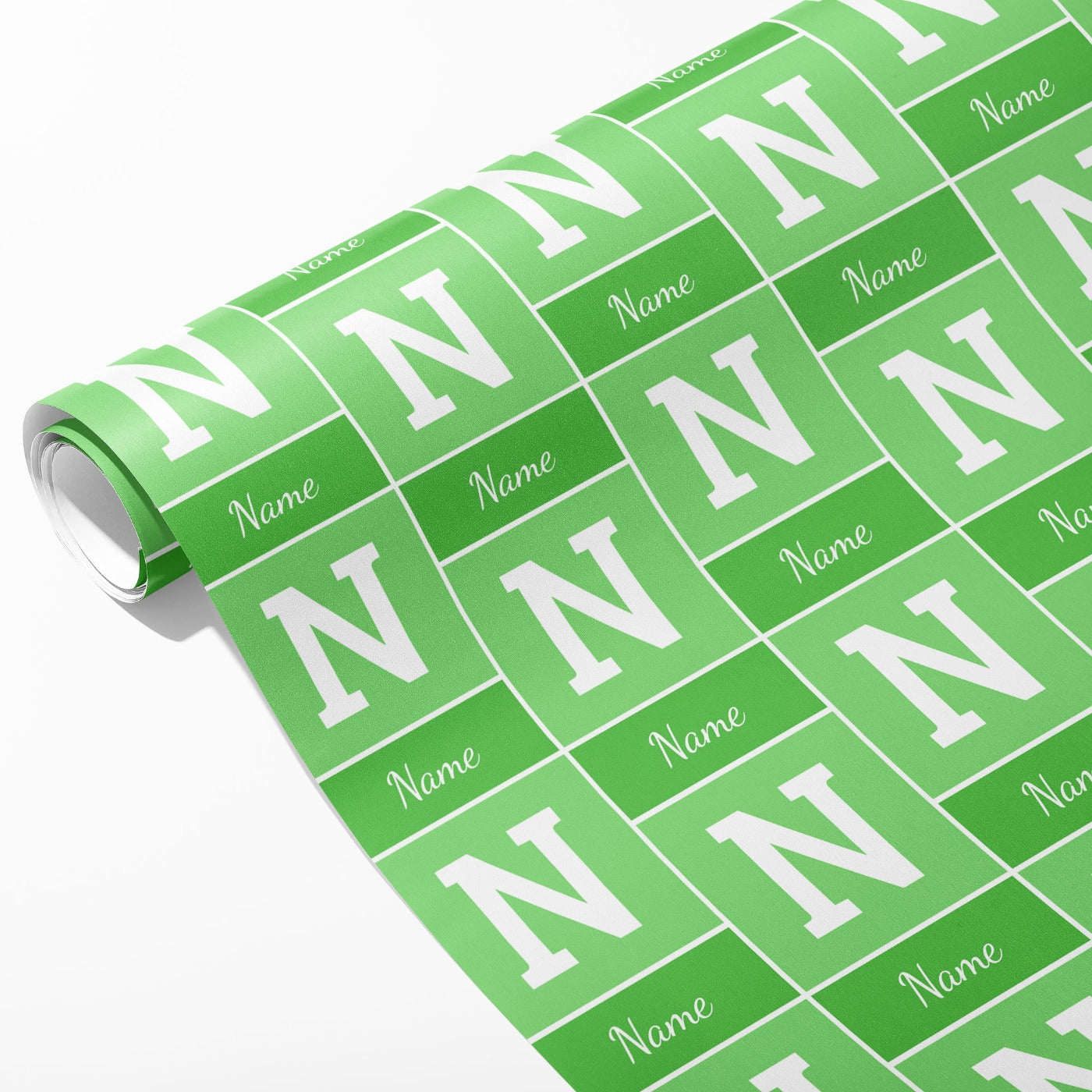 Green Colour Name and Initial Wrapping Paper
