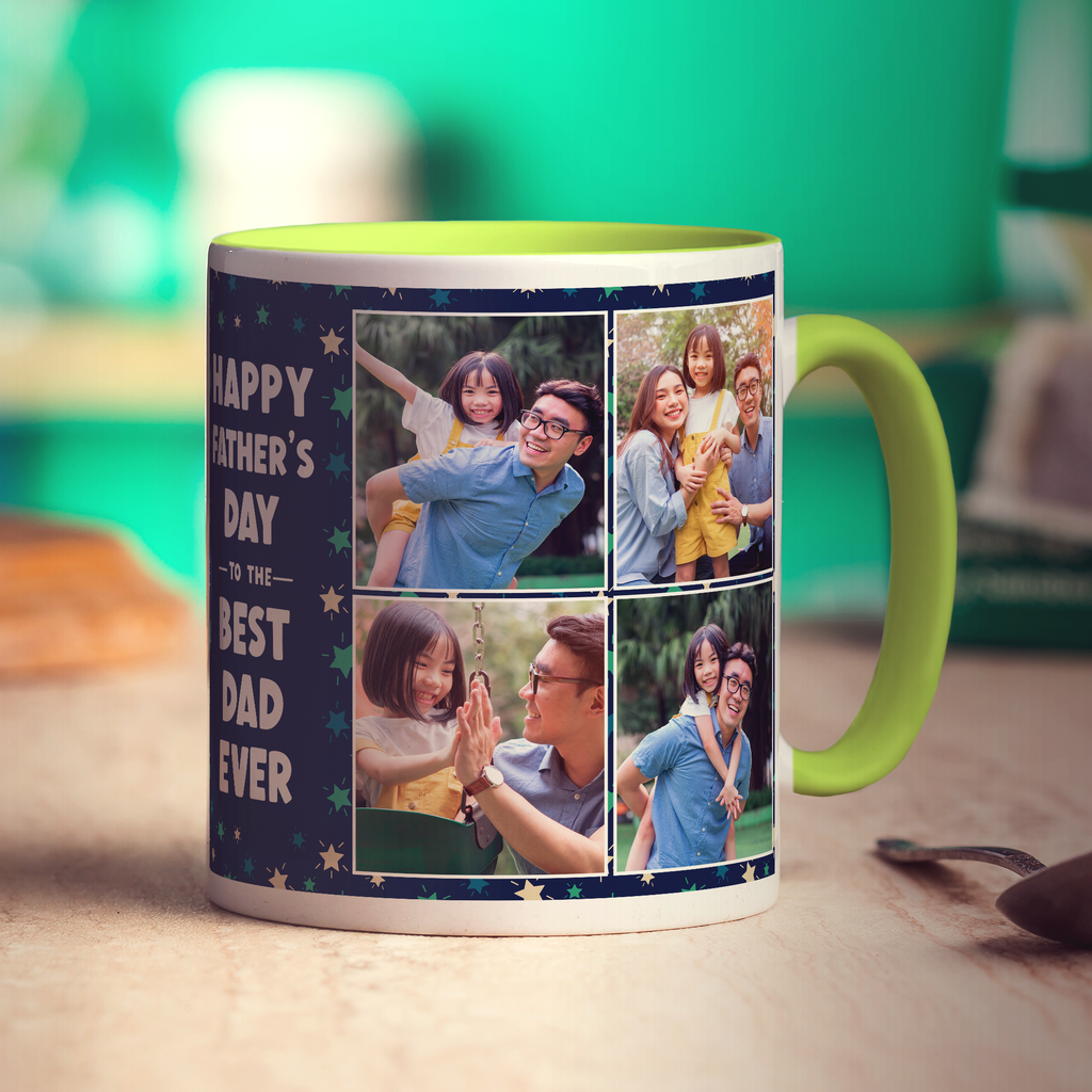 Happy Father's Day to the Best Dad Ever Photo Mug - Standard 330ml (11oz) / Green
